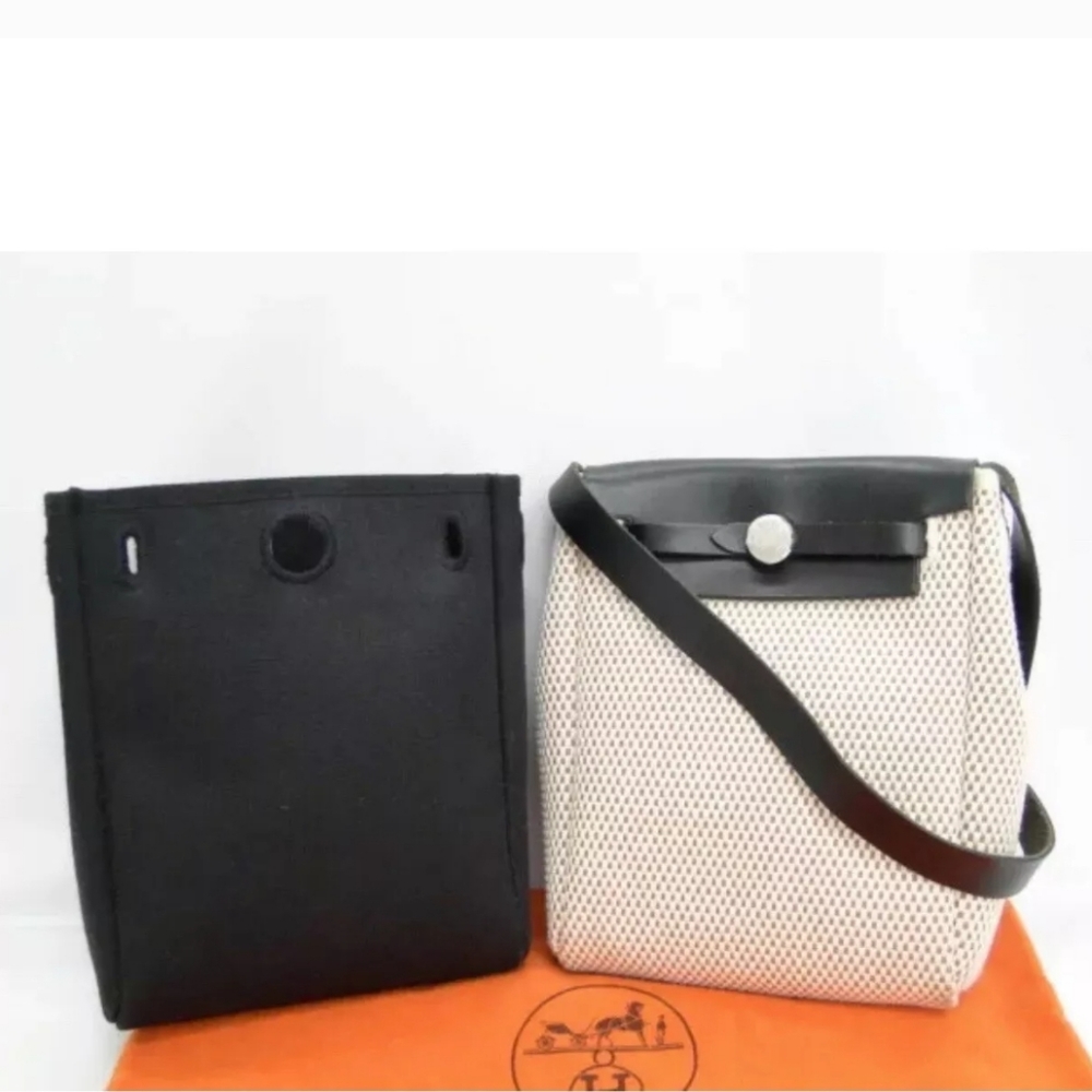 HERMES Herbag TPM Two In One Crossbody Bag Beige B